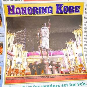 Kobe Bryant Statue Unveiled Wave Paper 2-15-24